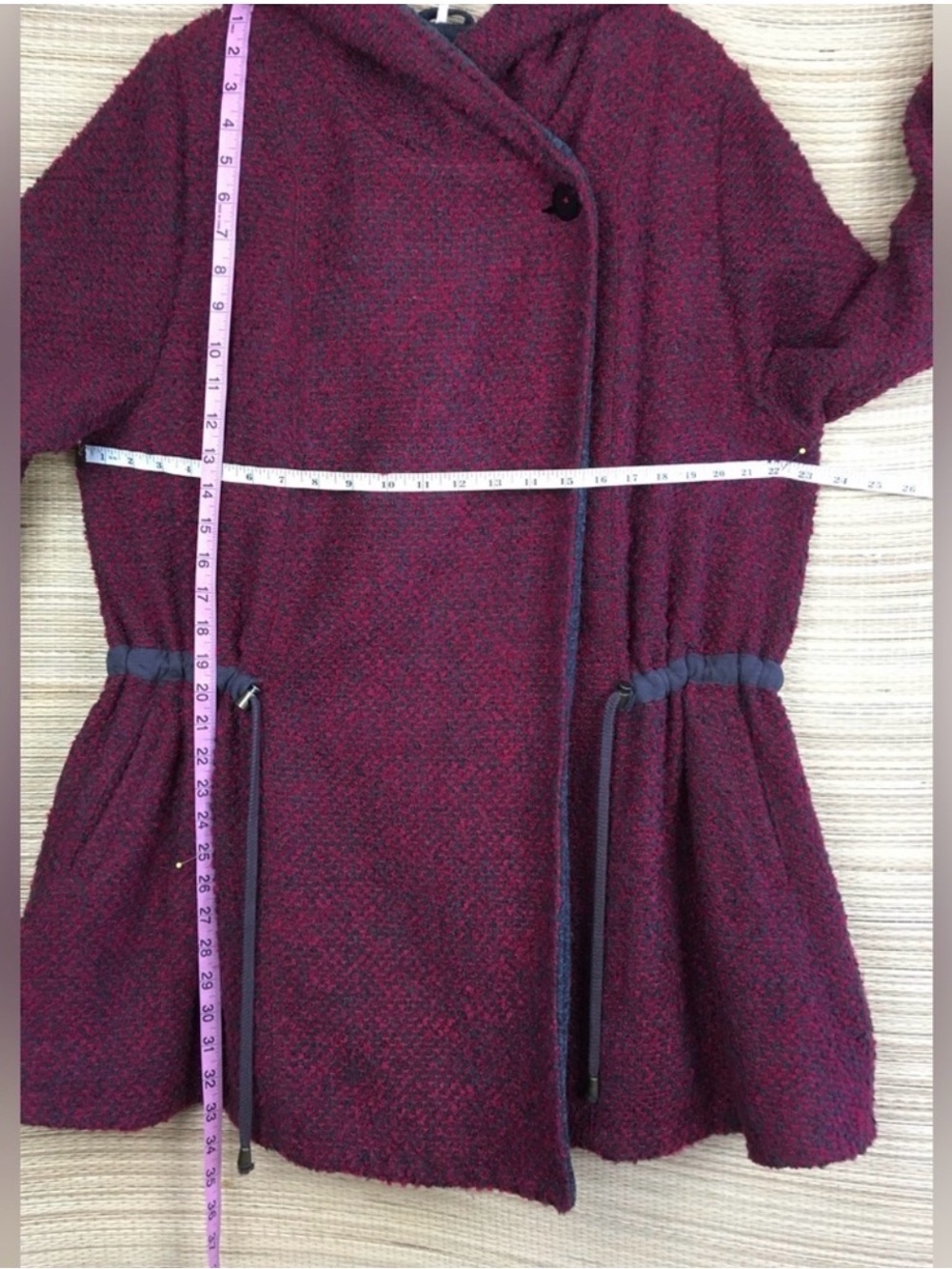 Free People "Satellite Image"
Tweed Wool Blend Hooded Jersey-Lined Coat Size S/P - Picture 14 of 14